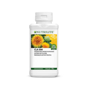 CLA 500 Nutrilite™ Nutrilite CLA 500 features a sleek bottle containing safflower oil-derived capsules, ideal for those seeking dietary support.